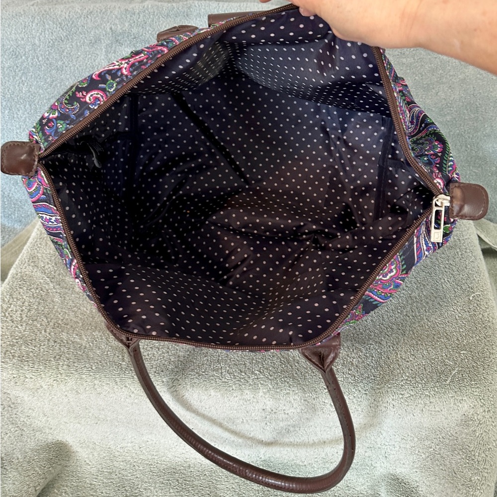Chaps Paisley Tote in Pink, Purple, Green and Brown - Picture 4 of 6